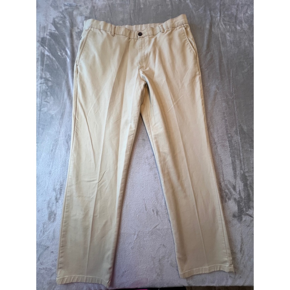 Alfani Chino Pants Mens 38x32 Khaki Stretch Flat Front Casual Dress